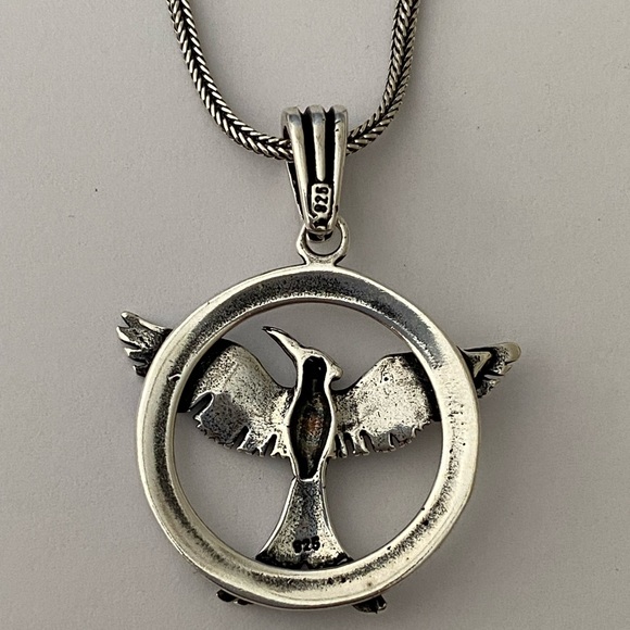 Unisex 925 silver eagle necklace with 29.75” thick chain - Picture 2 of 6